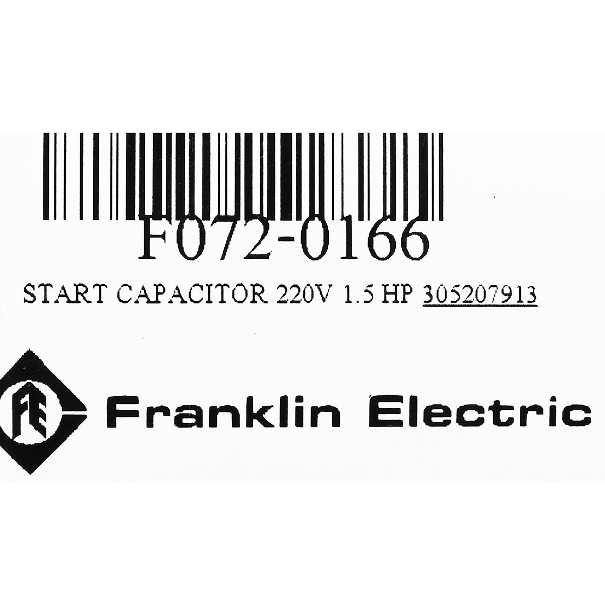 START CAPACITOR 105-126 MFD, 220V 1.5 HP