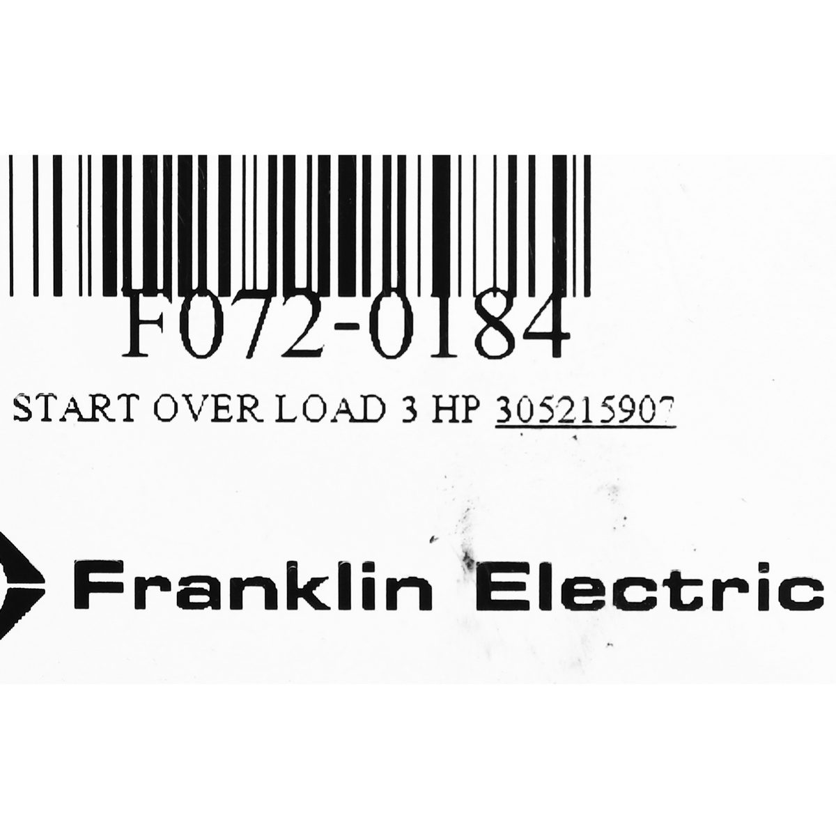START OVER LOAD 3 HP