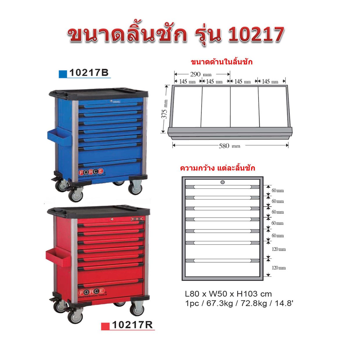 10217R-278 ตู้7ลิ้นชัก+เครื่องมือ278ชิ้น