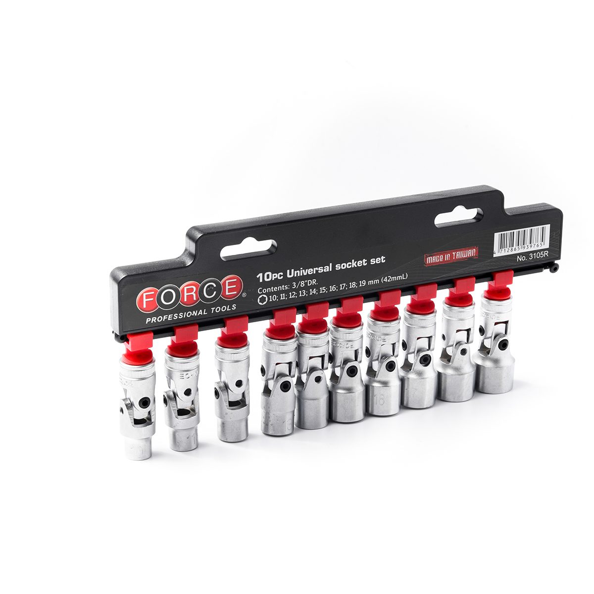 3105R ชุดลูกบ๊อกซ์คออ่อน6PT. 3/8" 10ชิ้น