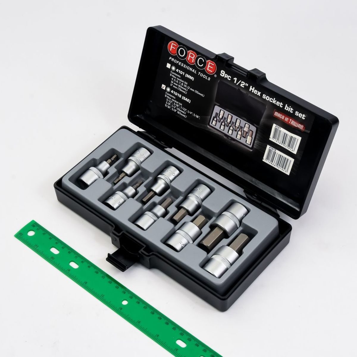 4101S ชุดลูกบ็อก1/2"6เหลี่ยม 9ชิ้น(นิ้ว)