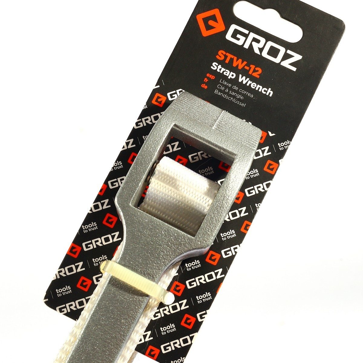GROZ ประแจสายรัดจับท่อ 9 นิ้ว รุ่น STW/12G ความยาวสายรัด 36 นิ้ว สามารถถอดกรองน้ำมันเครื่องได้ ใช้งานกับท่อและอุปกรณ์พลาสติก หรือโลหะ ไส้กรอ