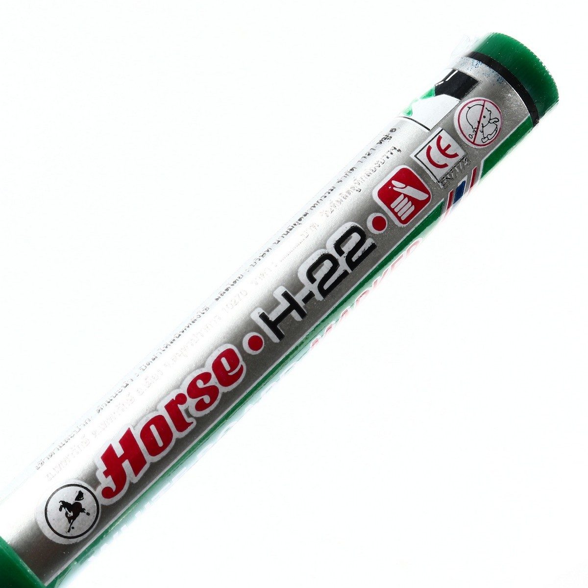 HORSE (ตราม้า) ปากกาไวท์บอร์ดหัวกลม รุ่น H-22 ขนาดหัวปากกา 2 มม. สีเขียว สามารถลบออกได้ง่าย (บรรจุ 12 ด้าม/กล่อง)