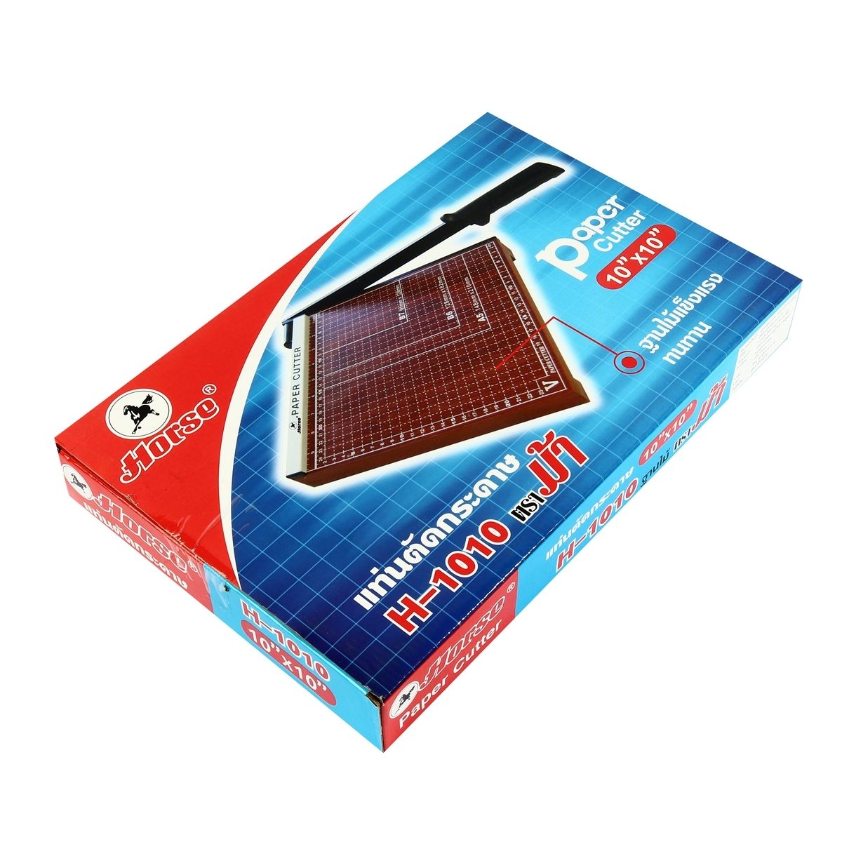 HORSE ตราม้า แท่นตัดกระดาษ ขนาด (กว้างxยาว) 10x10 นิ้ว รุ่น H-1010 ชนิดฐานไม้ สำหรับงานตัดกระดาษ ตัดรูปภาพ นามบัตร หรือแผ่นฟิล์มที่มีขนาดเล็