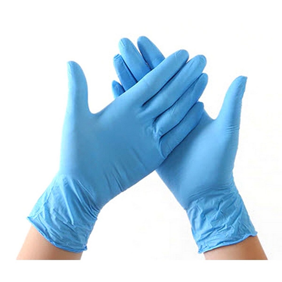 HYCARE ถุงมือยางไนไตร สีฟ้า ไซส์ M ไม่มีแป้ง ป้องกันเชื้อไวรัส สิ่งสกปรก และสารเคมี เหมาะสำหรับผู้ที่มีอาการแพ้ง่าย (50 คู่/กล่อง) (ไฮแคร์)