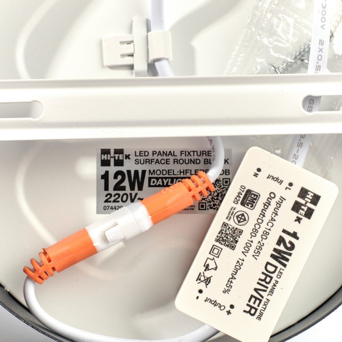 โคม ดำ LED PANEL 12W กลมแบบติดลอย แสงขาว