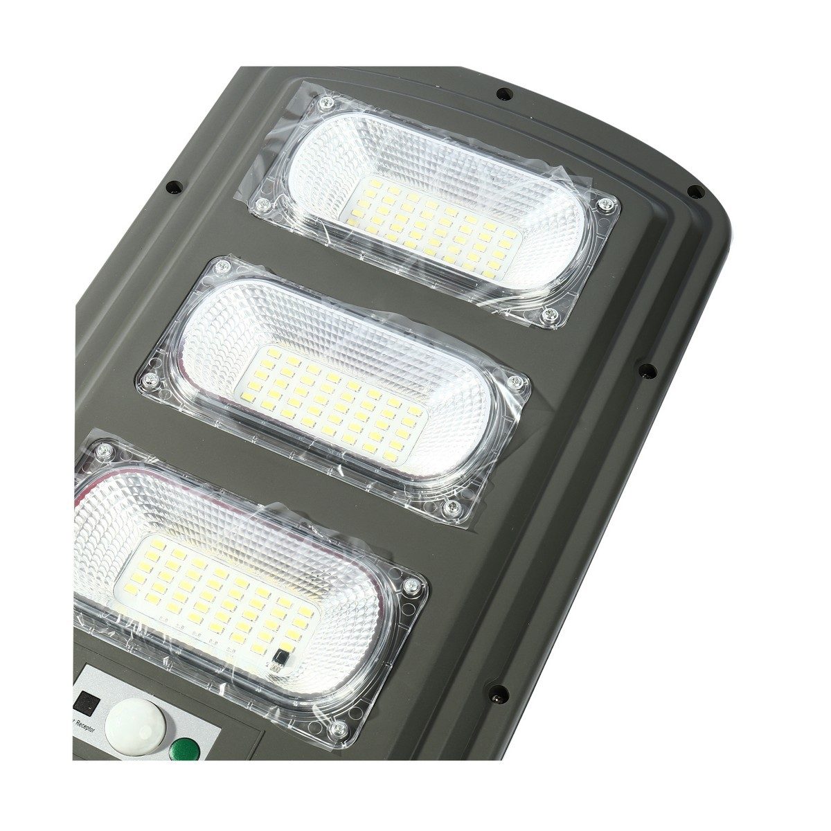 โคมไฟถนนโซล่า LED 100W สีเทา แสงขาว