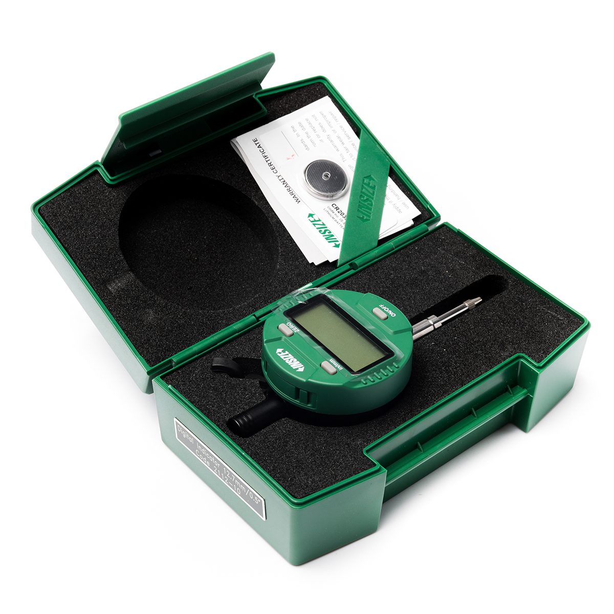 ไดอัลเกจดิจิตอล (Digital Indicator) อินไซส์ (INSIZE) รุ่น 2112-10 ช่วงระยะวัด 12.7 มม. (0.5 นิ้ว) ความละเอียด 0.01 มม. (0.0005 นิ้ว) มีฟังก์