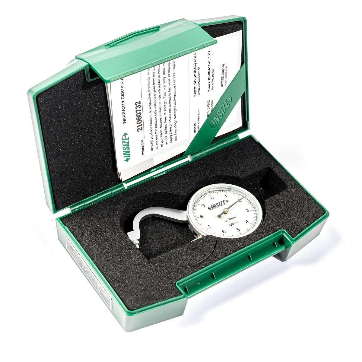 เครื่องวัดความหนาขาตรง เกจวัดความหนา (Thickness Gage) อินไซส์ (INSIZE) รุ่น 2862-101 ช่วงวัดระยะ 0 -10 มม. ความละเอียด 0.05 มม. ความแม่นยำ +