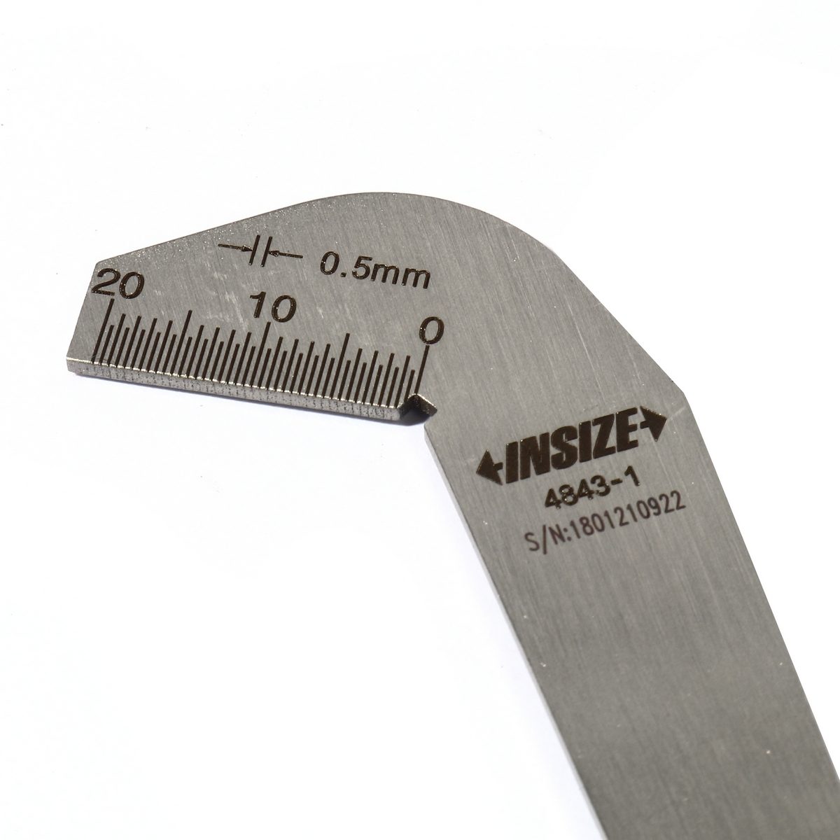 เกจวัดปลายสว่าน อินไซส์ (INSIZE) รุ่น 4843-1 ใช้ตรวจสอบปลายสว่านที่มีมุมเจาะ (Point Angle) 118 องศา ทำจาก Stainless Steel