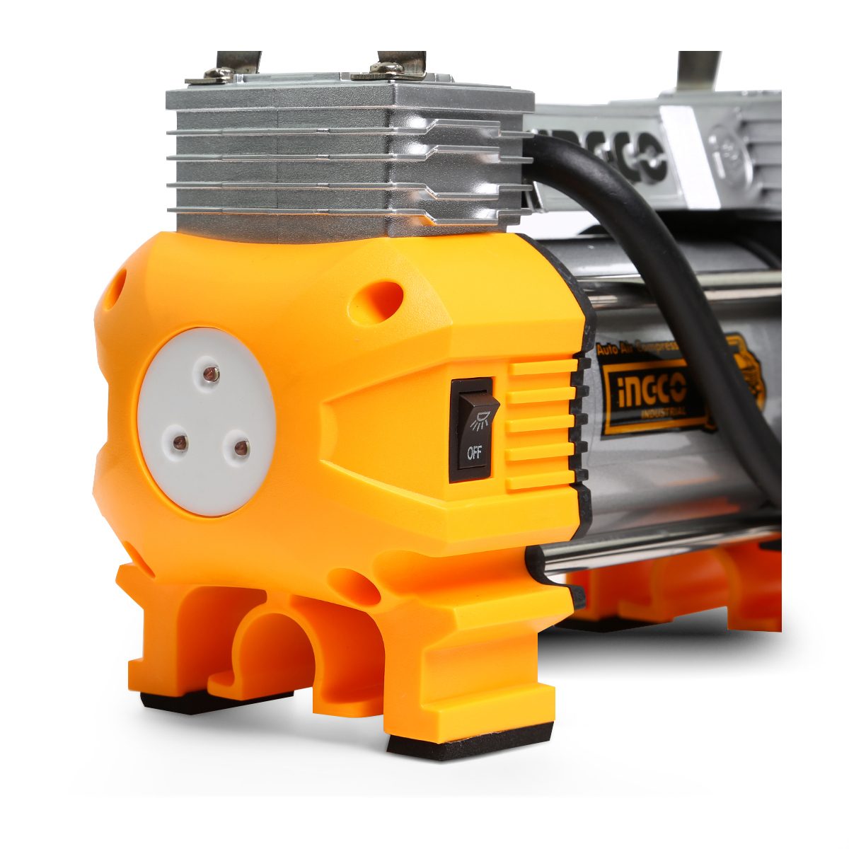 INGCO ปั๊มลมมินิ 12 โวลต์ 18 แอมป์ รุ่น AAC2508 แรงดันลมสูงสุด 120 PSI (8 บาร์) ปริมาณลมสูงสุด 45 ลิตร/นาที ใช้งานต่อเนื่อง 15 นาที (อิงโก)