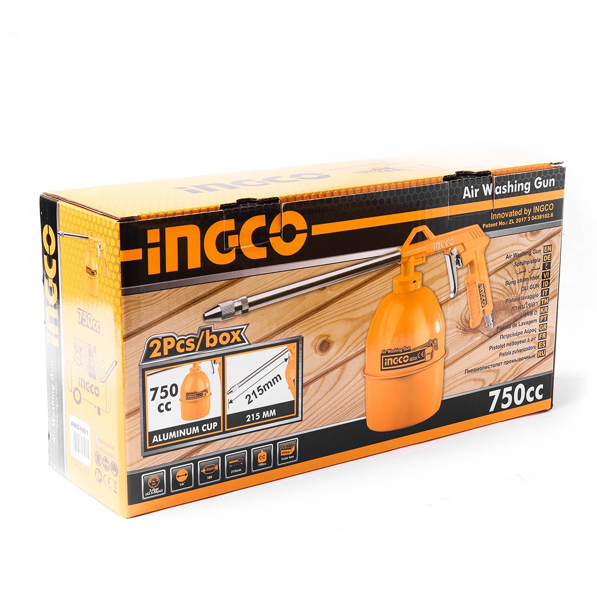 กาพ่นน้ำมันโซล่า อิงโก (INGCO) รุ่น AWG1001, ความจุขนาด 750 ซี.ซี.(CC) หรือ 0.75 ลิตร, แรงดันลม 4 บาร์