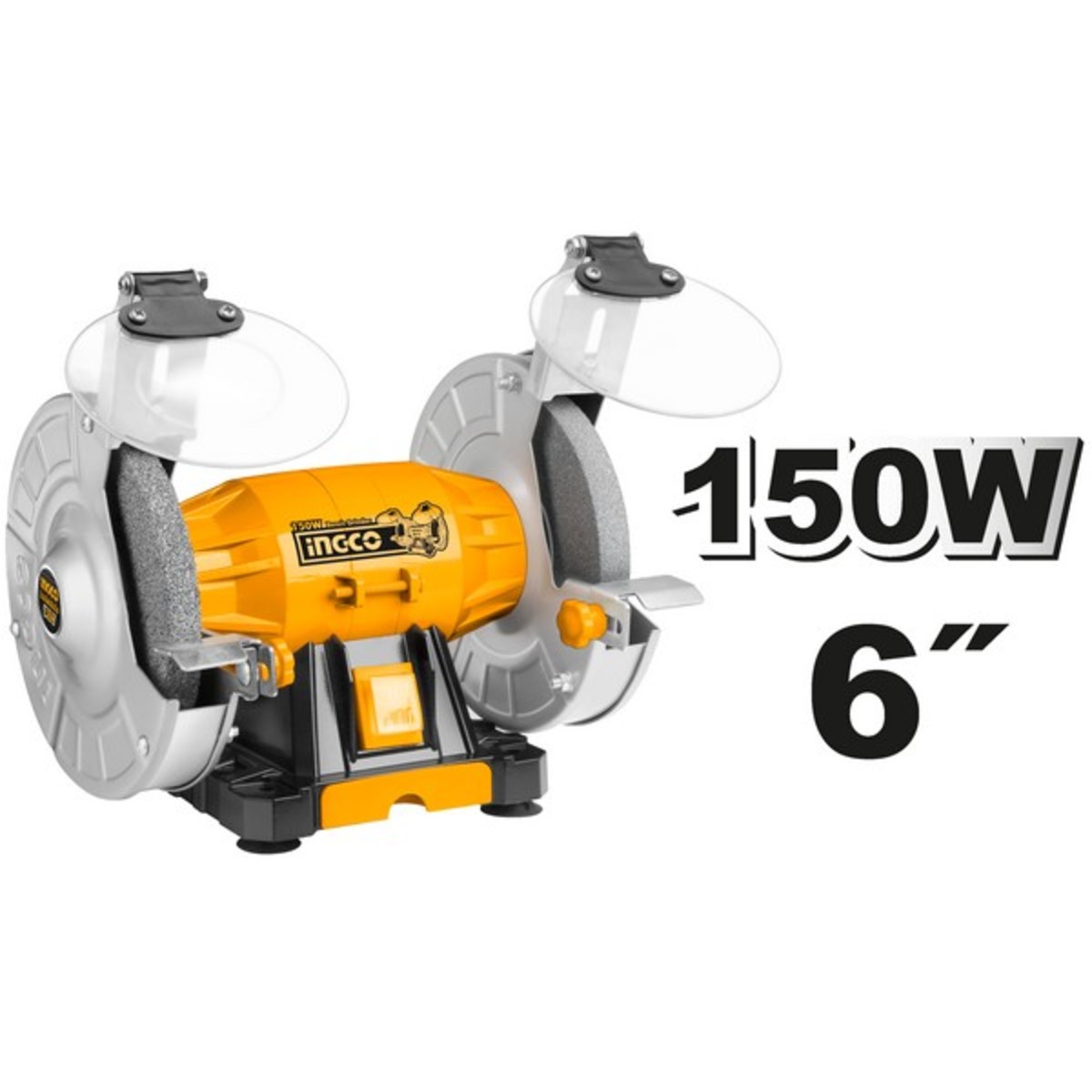 INGCO มอเตอร์หินไฟ รุ่น BG61502 ขนาด 6" แรงดันไฟฟ้า 220-240 โวลต์ กำลังไฟ 150 วัตต์ พร้อมหินเจียร์ 2 ก้อน (อิงโก้)