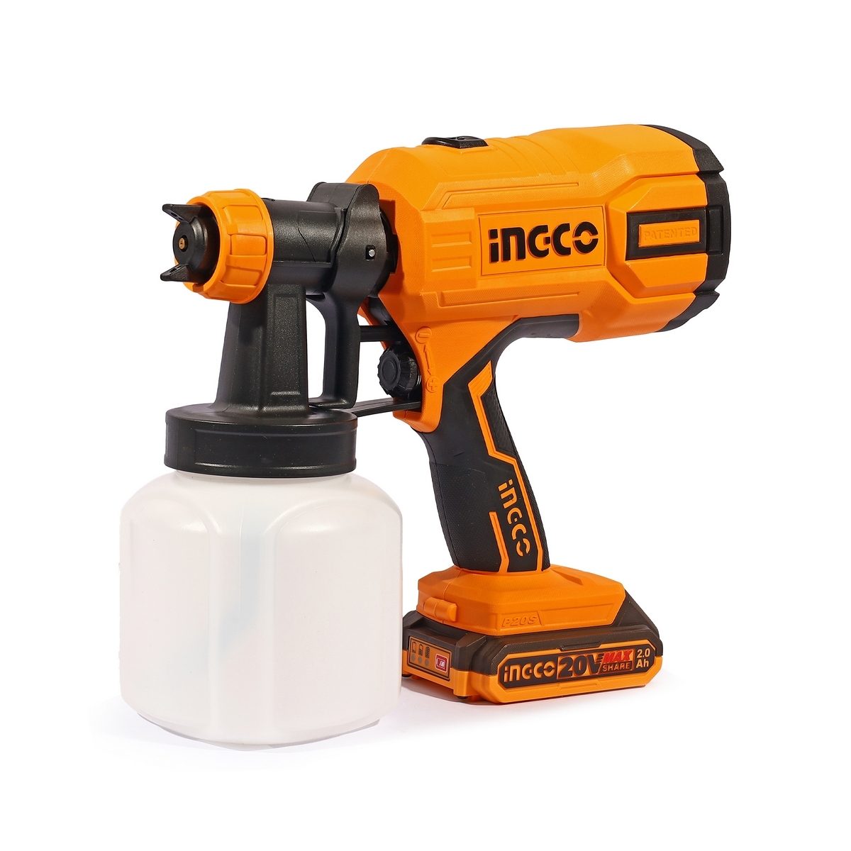 INGCO 20V กาพ่นสีไร้สาย รุ่น CSGLI20406 แรงดันในการพ่นสี 0.1-0.2 บาร์ ความจุกระบอก 800 มล. พร้อมแบตเตอรี่ (อิงโก้)