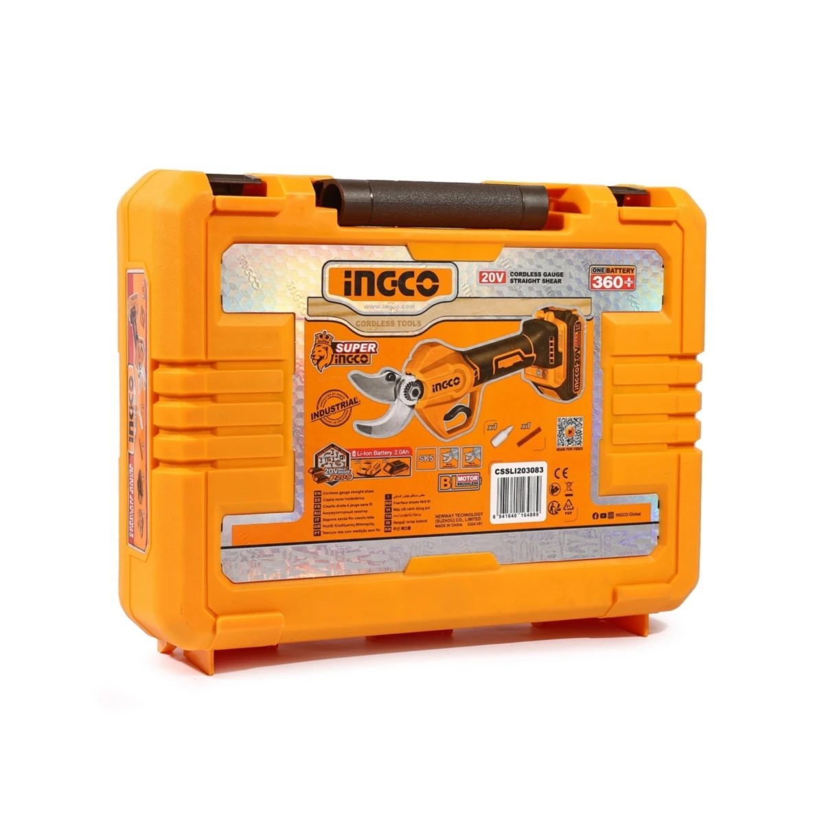 INGCO กรรไกรตัดกิ่งไร้สาย 20 โวลต์ รุ่น CSSLI203083 มอเตอร์ Brushless สามารถตัดได้ 20-30 มม. พร้อมแท่นชาร์จ (อิงโก้)