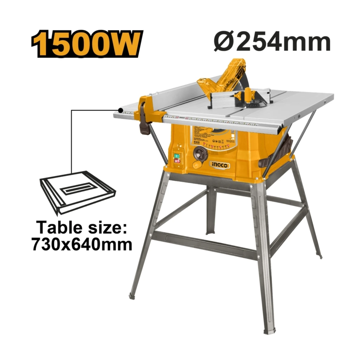 INGCO โต๊ะเลื่อยวงเดือน 1500 วัตต์ รุ่น TS150078 ขนาดใบเลื่อย 254 X 16 มม. ความเร็วในการตัด 4500 รอบ/นาที (อิงโก้)