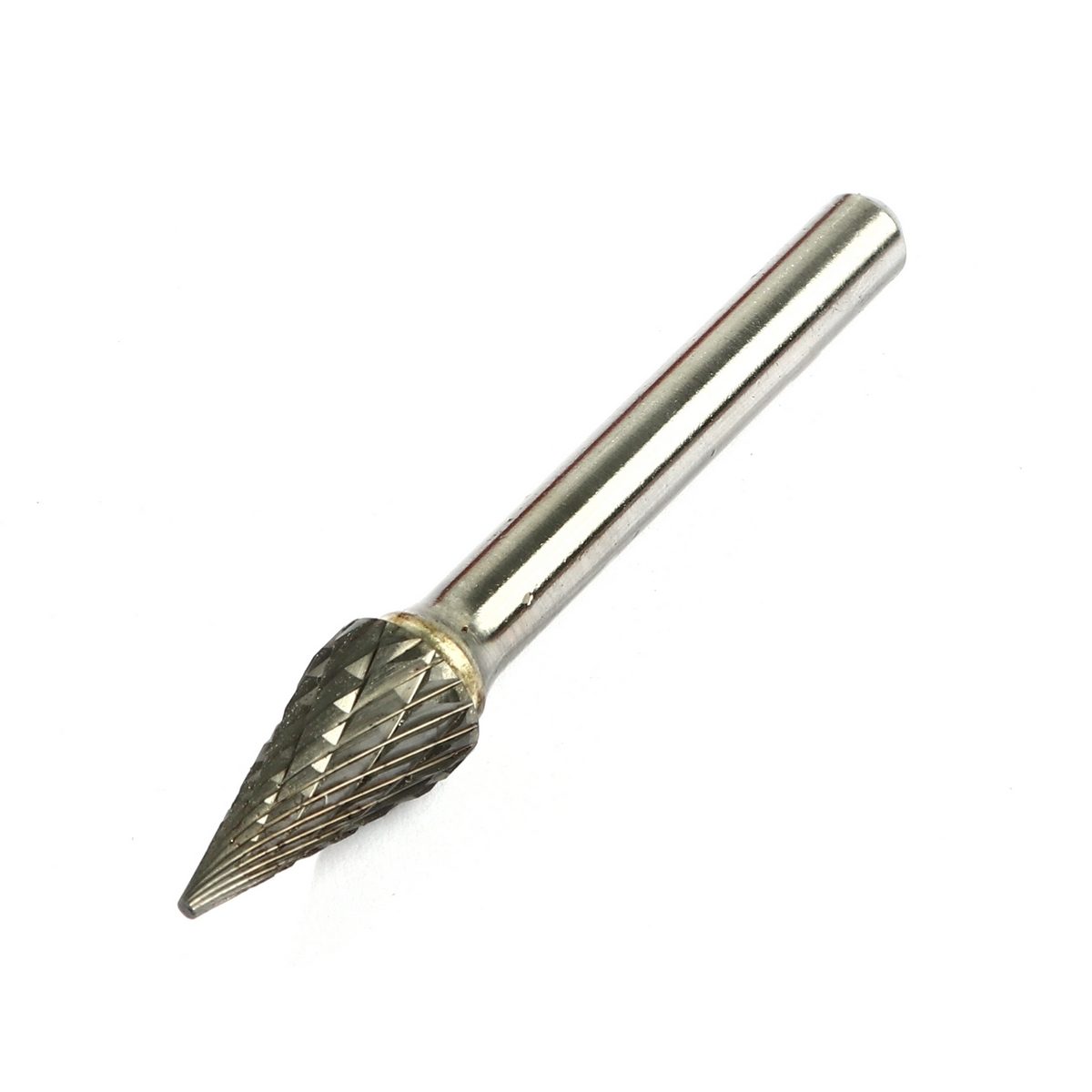 IMCO เหล็กเจียคาร์ไบด์ 60504 รุ่น DOUBLE CUT SM-4M ทรงกรวย ขนาดเส้นผ่าศูนย์กลาง 9.5 มม. ขนาดเส้นผ่าศูนย์กลางก้าน 6 มม. ความยาวคมกัด 16 มม. ผ