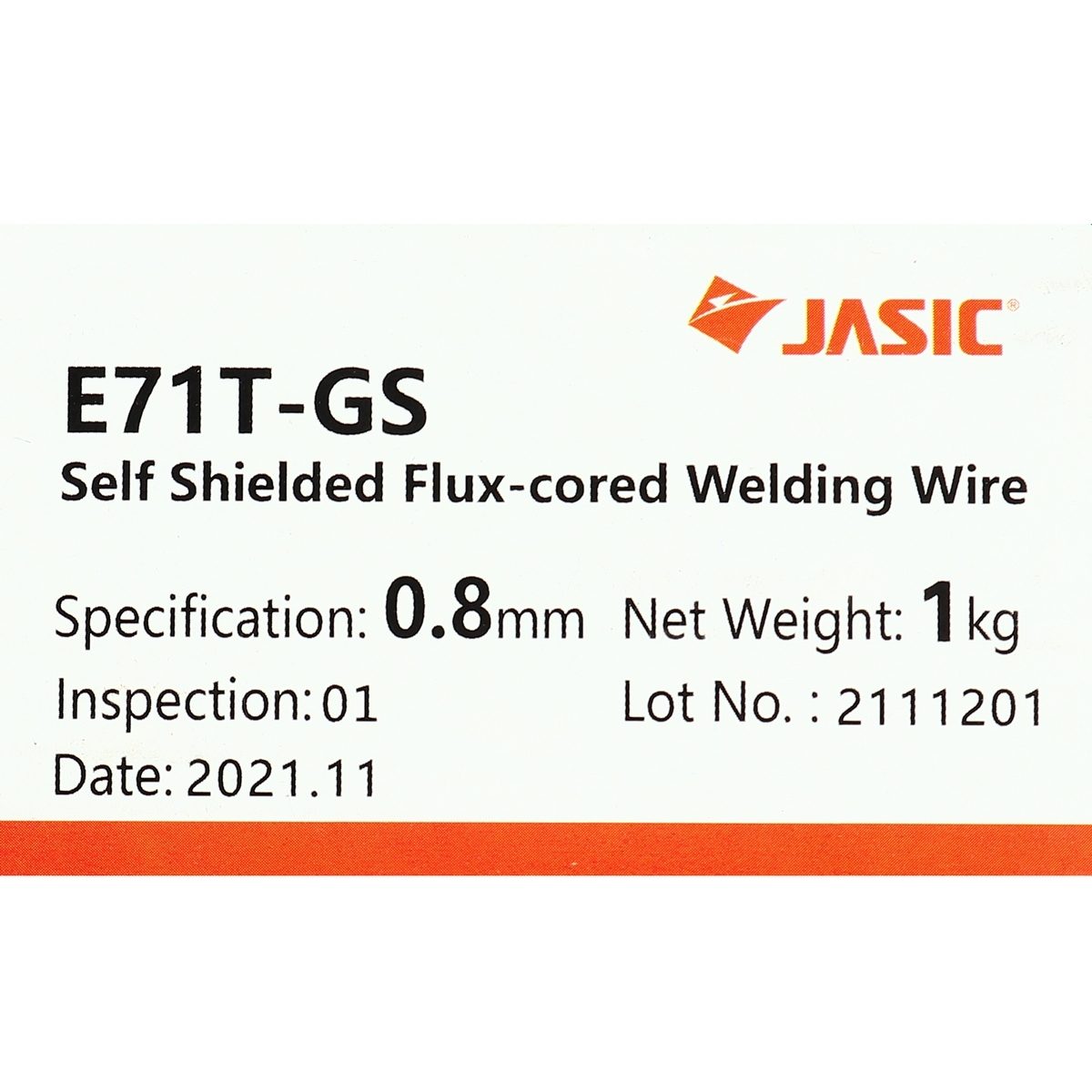 ลวดเชื่อม E71T-GS MIG ไม่ใช้แก๊ส (1 กก.) JASIC ขนาด 0.8 มิลลิเมตร ใช้กับเครื่องเชื่อม NOVO รุ่น MIG120N2A1