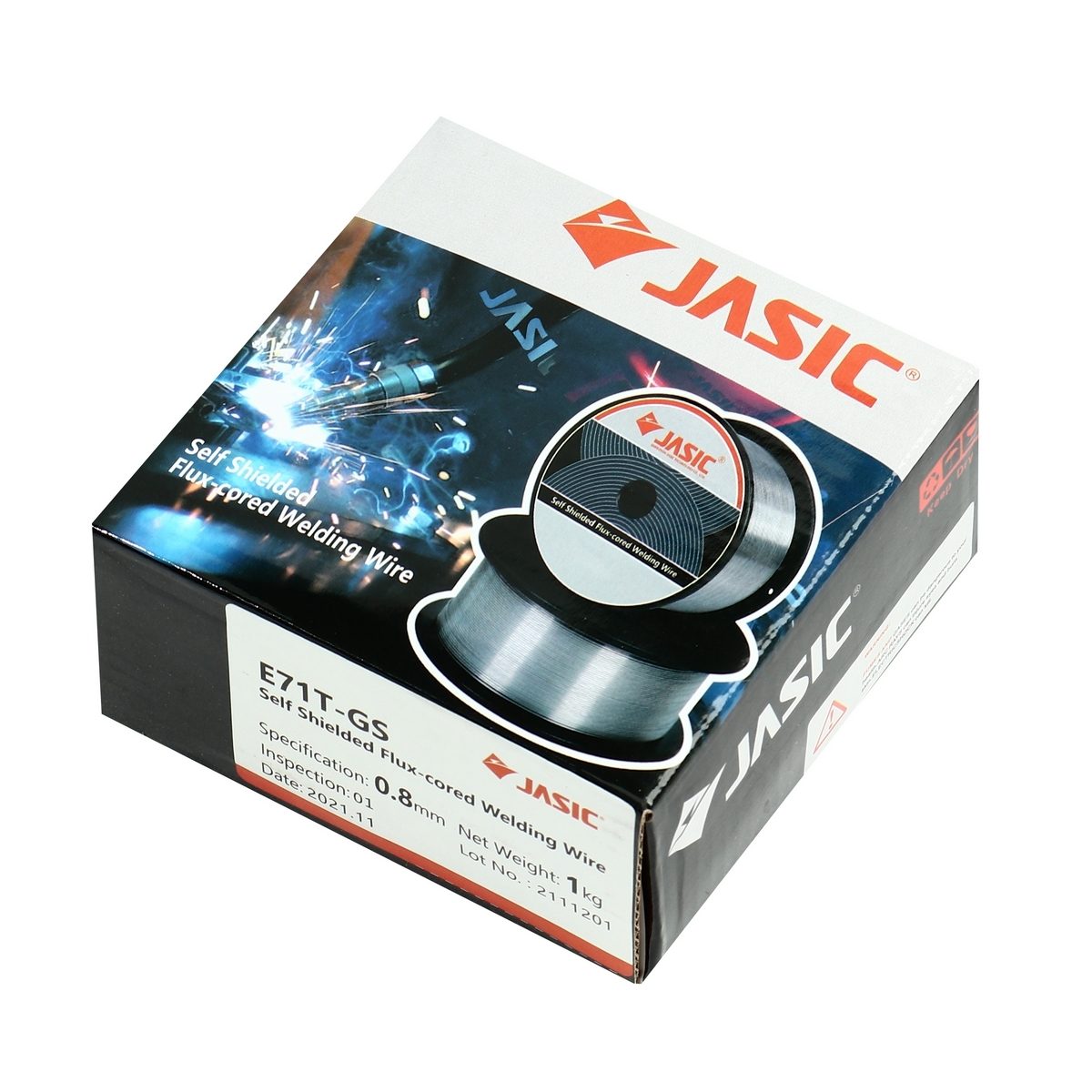 ลวดเชื่อม E71T-GS MIG ไม่ใช้แก๊ส (1 กก.) JASIC ขนาด 0.8 มิลลิเมตร ใช้กับเครื่องเชื่อม NOVO รุ่น MIG120N2A1