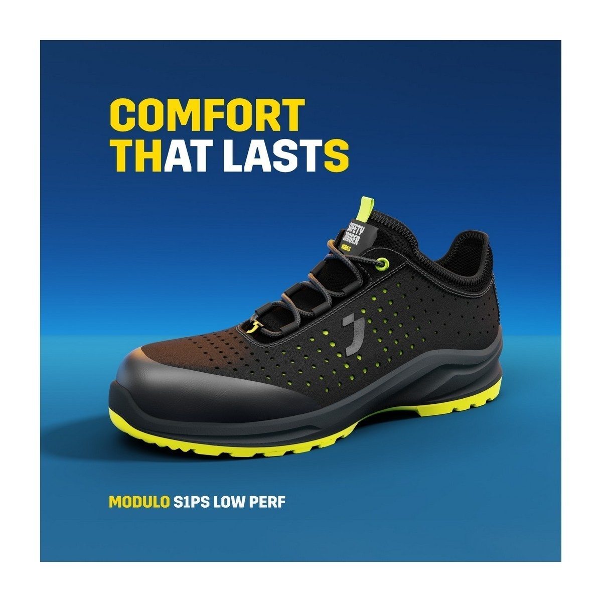 SAFETY JOGGER รองเท้าผ้าใบนิรภัย วีแกน (Vegan) หุ้มส้น ไซส์ 38 EU รุ่น MODULO S1PS LOW หัวรองเท้านาโนคาร์บอน กันกระแทก 200 จูล สวมใส่สบายและ