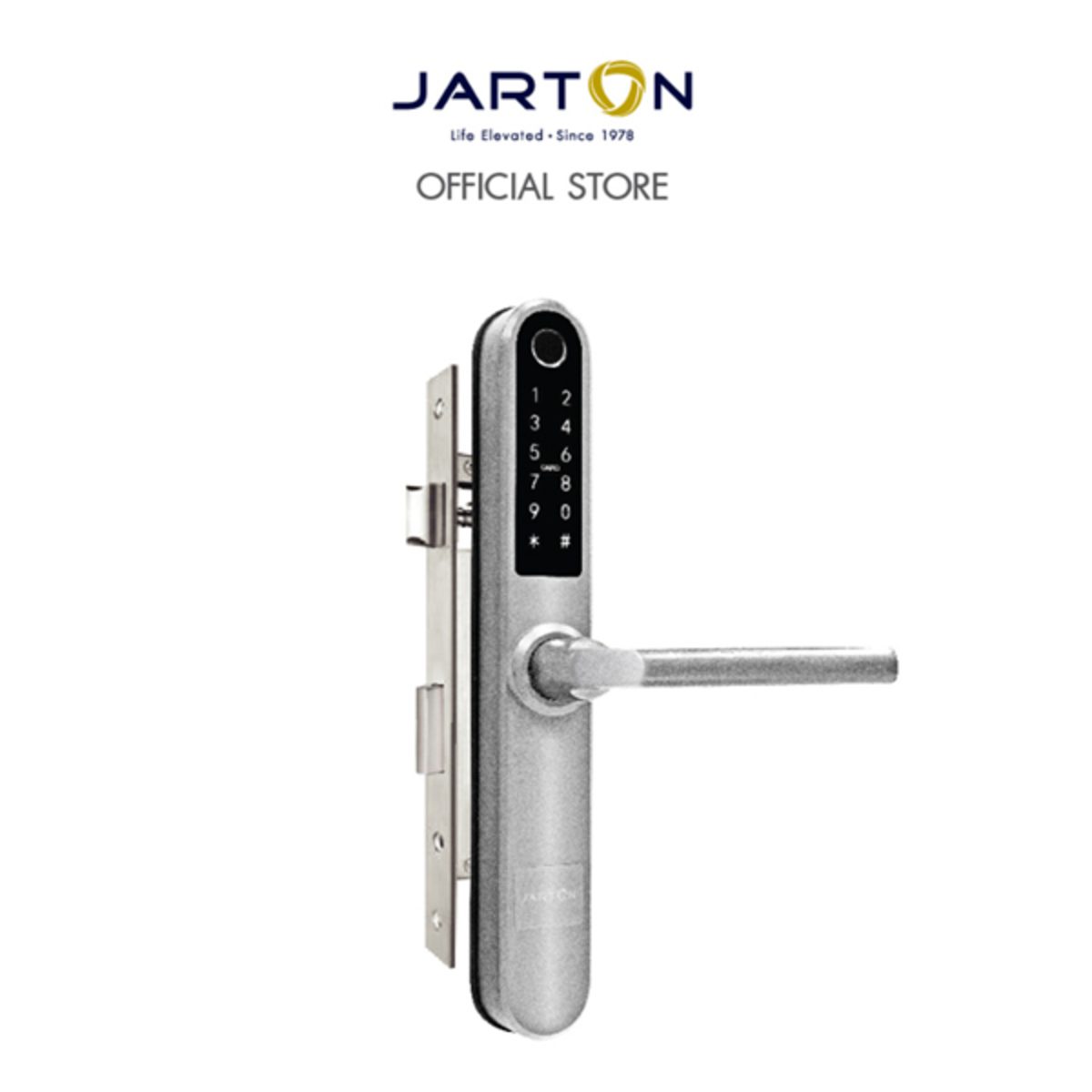 JARTON (จาร์ตัน) ดิจิตอล JTLRBamboo IP65 สีเงิน รุ่น 131095 เหมาะสำหรับประตูไม้, ประตูเหล็ก (กลวง) ความหนา 35-65มม.