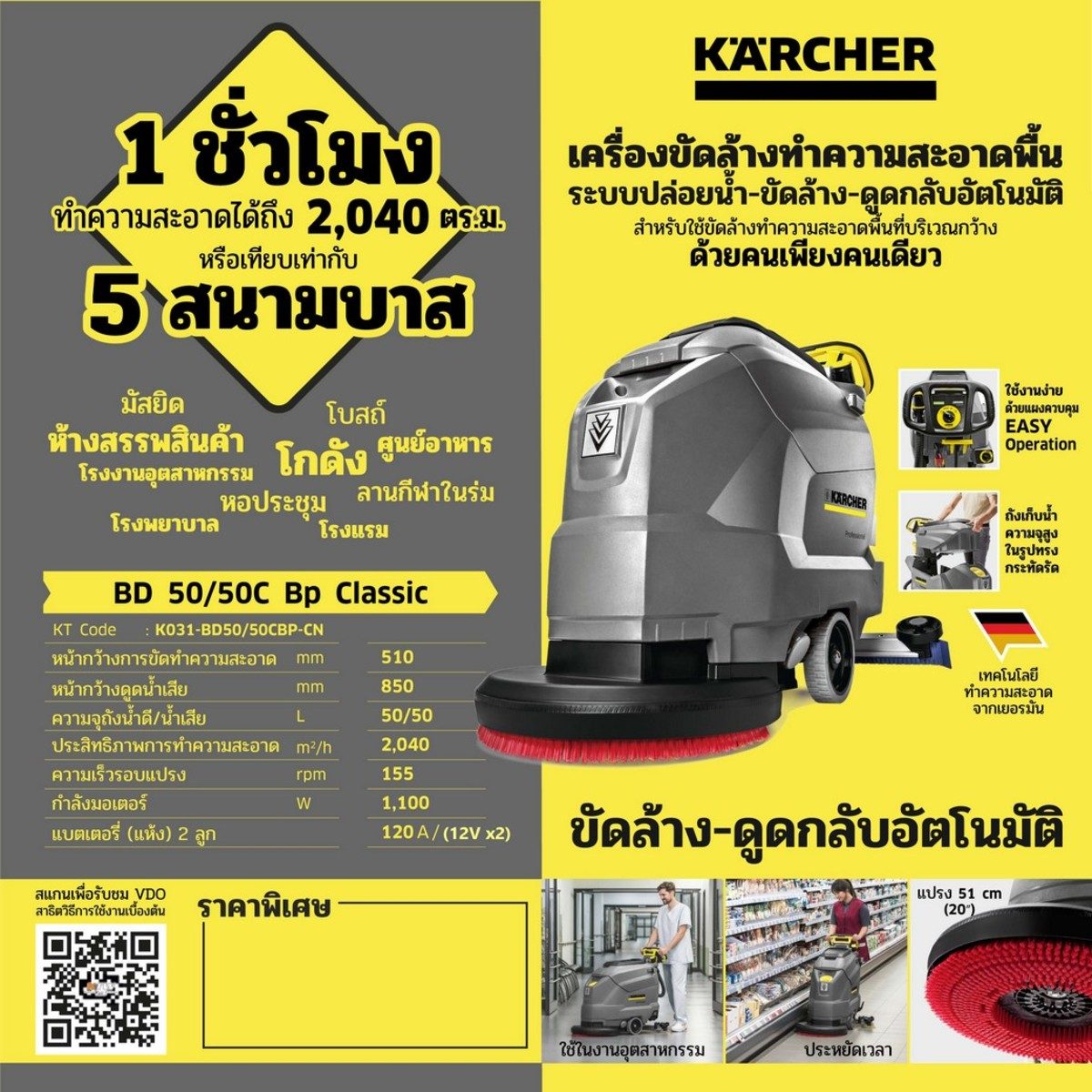 BD-50/50C BP-CLASSICNEW เครื่องขัดเดินตาม