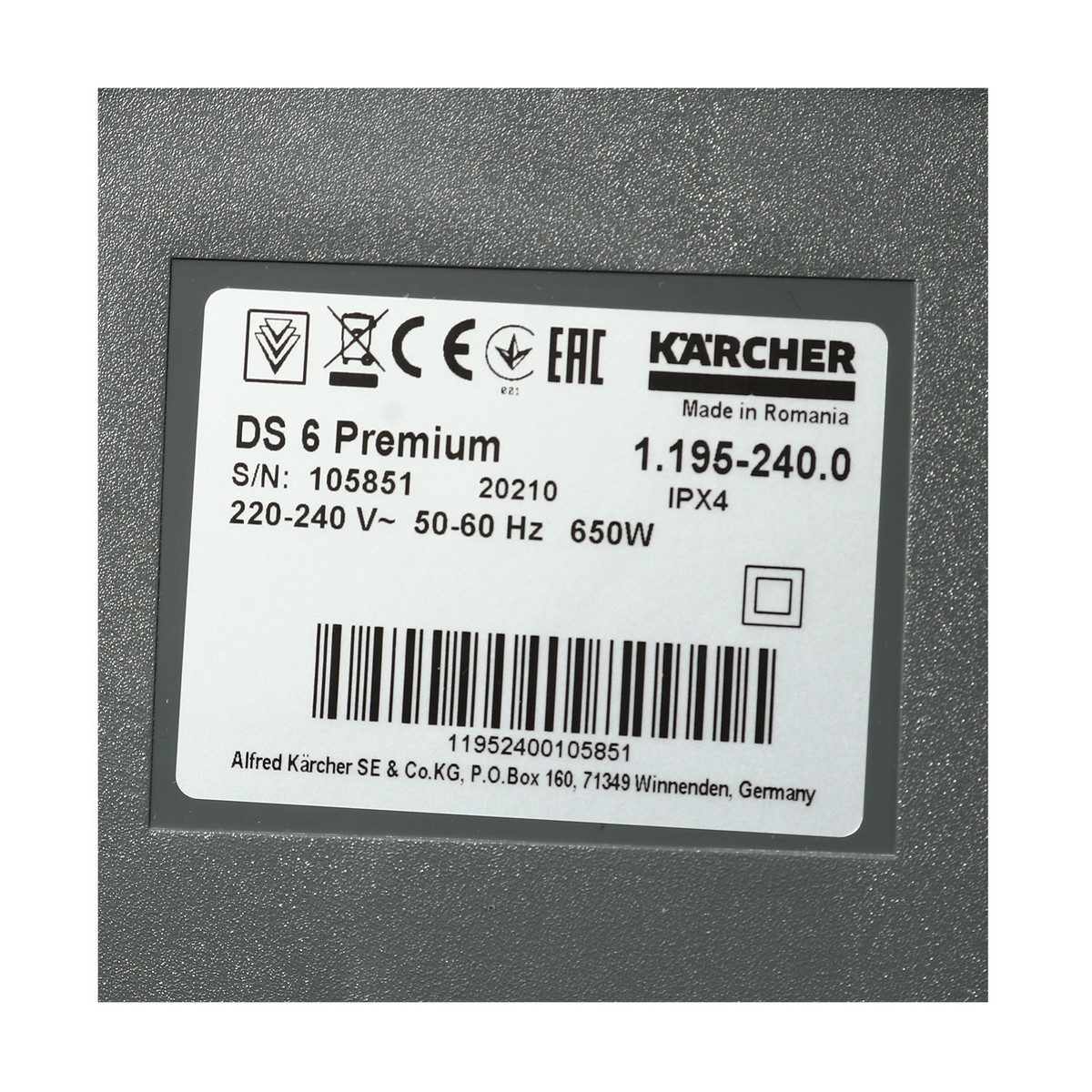 KARCHER (คาร์เชอร์) เครื่องดูดฝุ่นระบบกรองด้วยน้ำ รุ่น DS6 PREMIUM กำลังไฟ 220-240V กำลังมอเตอร์ 650W