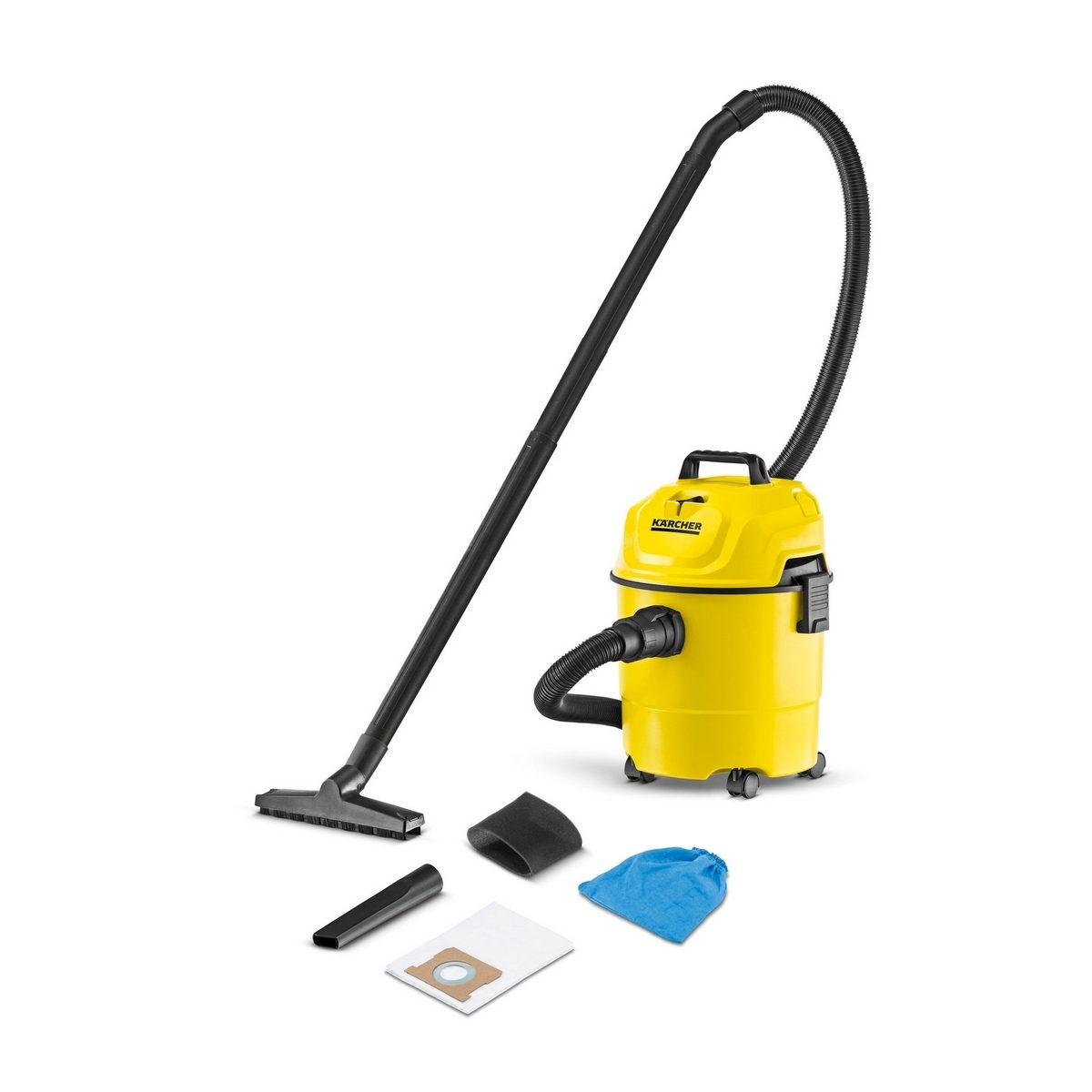 KARCHER เครื่องดูดฝุ่นน้ำ-แห้ง รุ่น WD 1 Classic กำลังมอเตอร์ 1,200 วัตต์ แรงดูด 180 มิลลิบาร์ กำลังไฟ 220 โวลต์ ขนาดถัง 15 ลิตร มาพร้อมหัวด