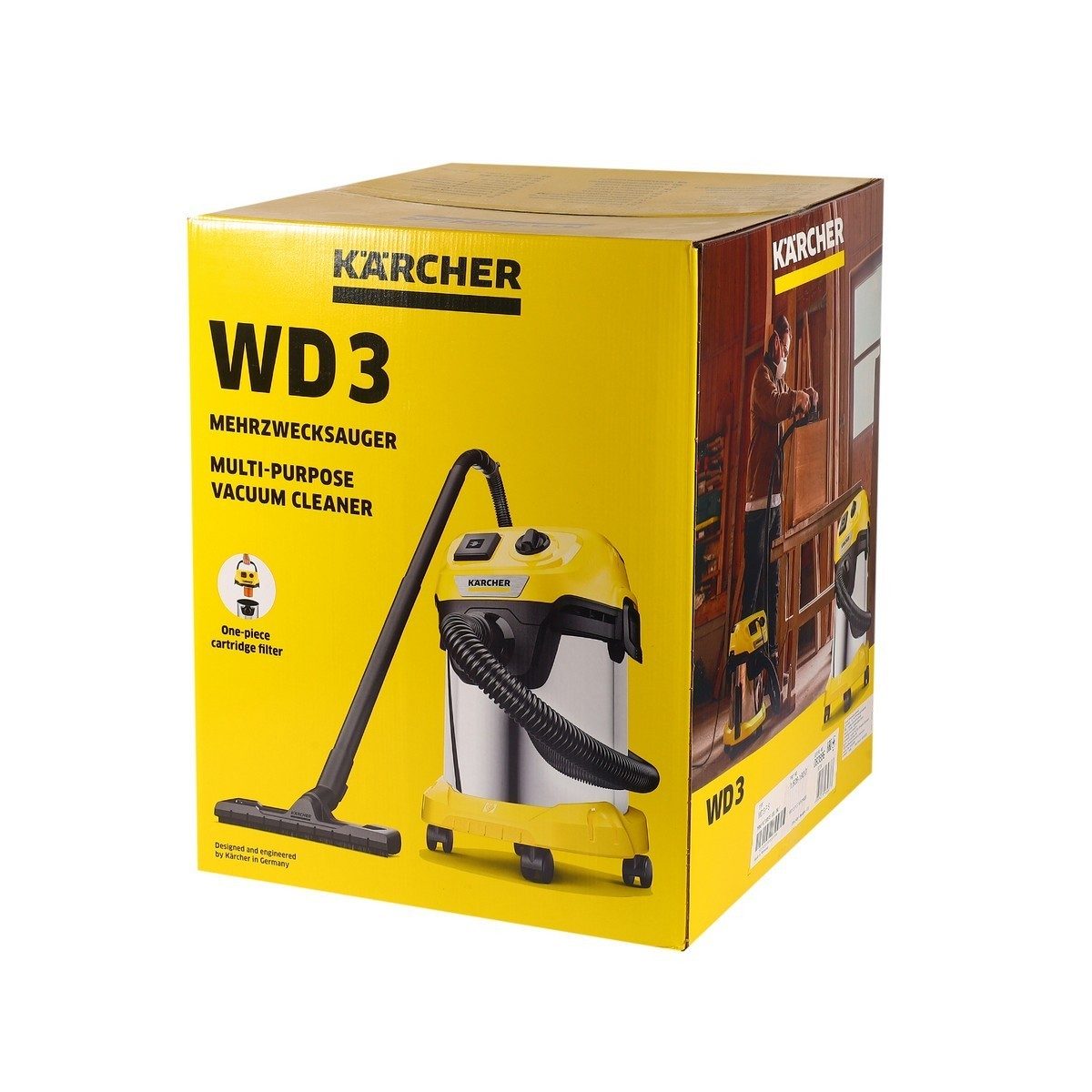 KARCHER เครื่องดูดฝุ่นแบบเปียกและแห้ง 1,000 วัตต์ รุ่น WD 3PSV ถังสแตนเลส 17 ลิตร สายไฟยาว 4 เมตร สามารถดูดฝุ่นได้ทั้งฝุ่นเปียกและแห้ง เป่าล