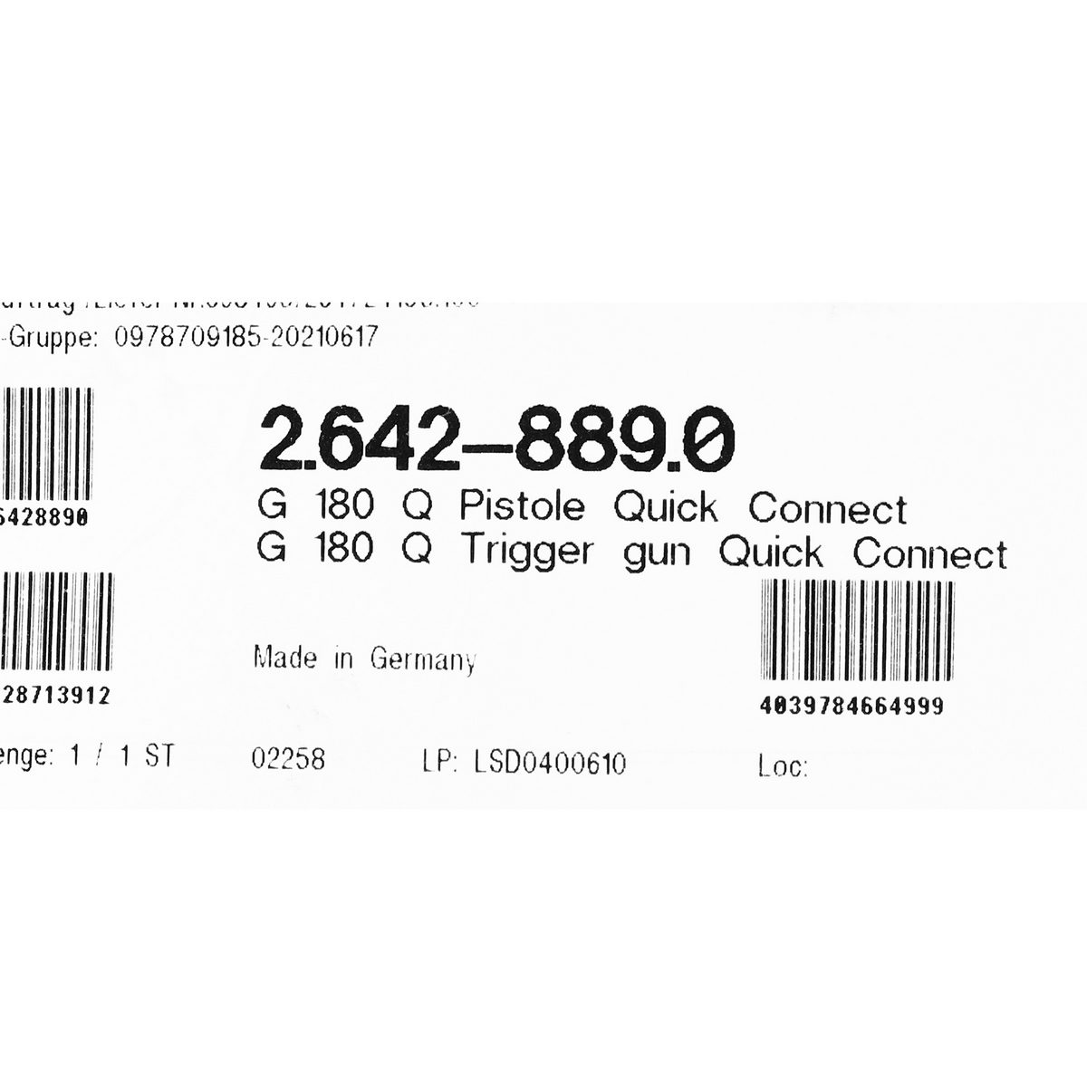 G 180 Q TRIGGER GUN QUICK CONNECT