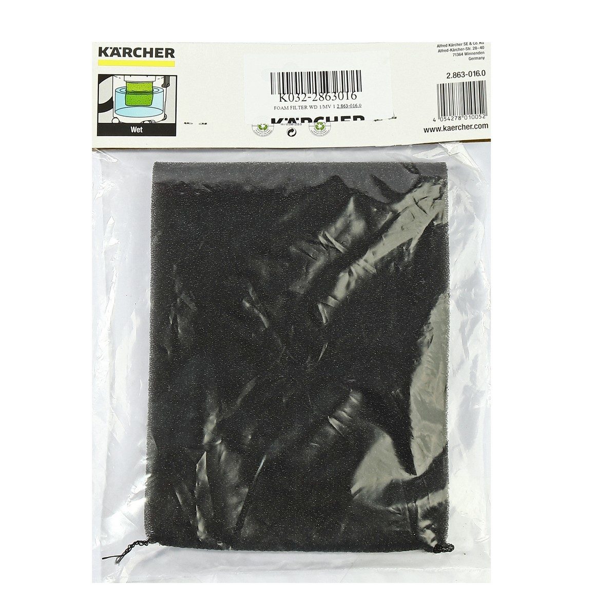KARCHER อะไหล่ Foam Filter ใช้กับเครื่องดูดฝุ่นอเนกประสงค์ รุ่น WD 1 CLASSIC, WD 1 HOME และ WD 1 *KAP (คาร์เชอร์)
