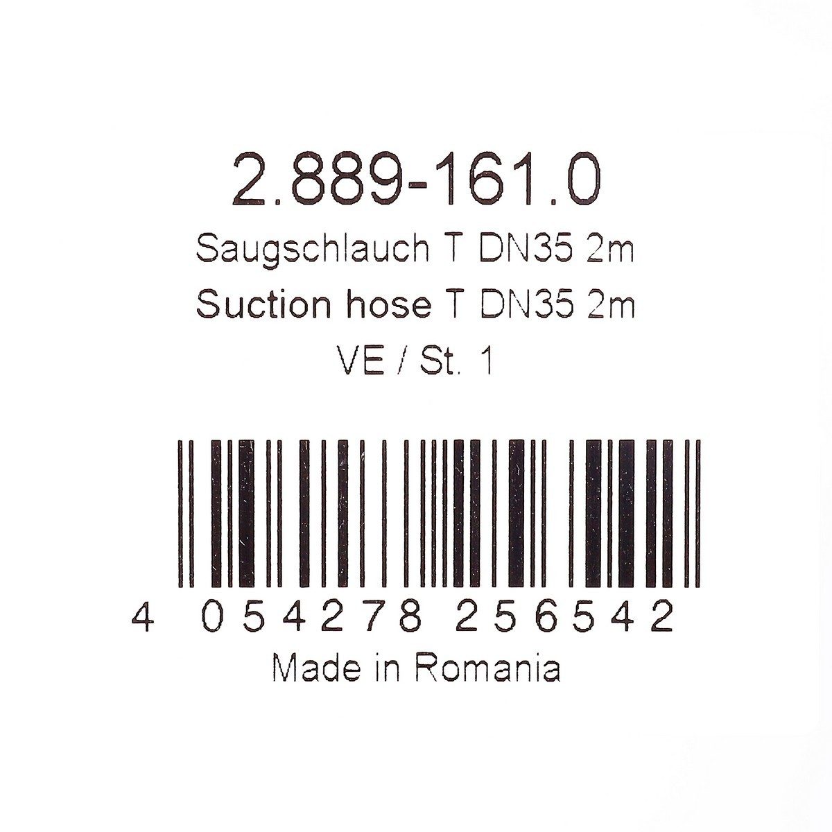KARCHER อะไหล่ Suction Hose T DN35 สายยาว 2 ม. ใช้กับเครื่องดูดฝุ่นแห้ง รุ่น T12/1ECO, T-12/1PROF, T-15/1HEPA, T10/1ADV และ T-10/1 (คาร์เชอร