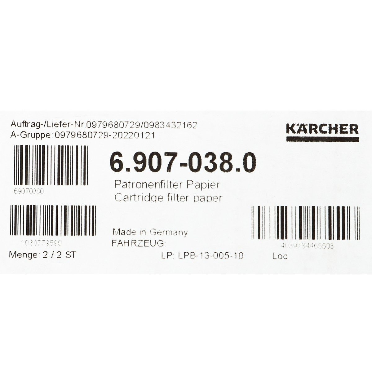 *CARTRIDE FILTER PAPER