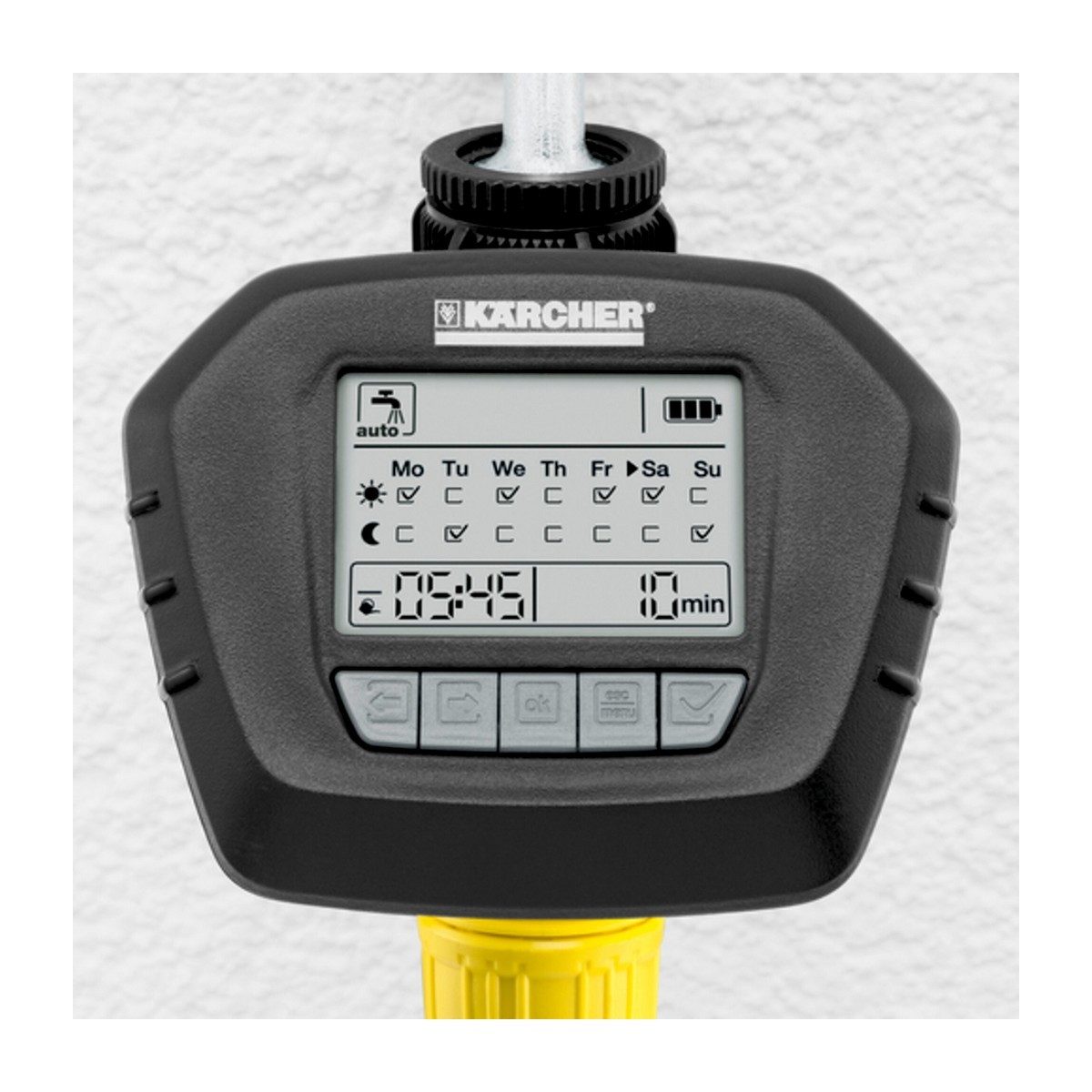 KARCHER เครื่องตั้งเวลารดน้ำ WT 5 สามารถตั้งโปรแกรมระยะเวลาในการรดน้ำ เลือกได้ 4 โหมด ระยะเวลารดน้ำสูงสุด 120 นาที (คาร์เชอร์)