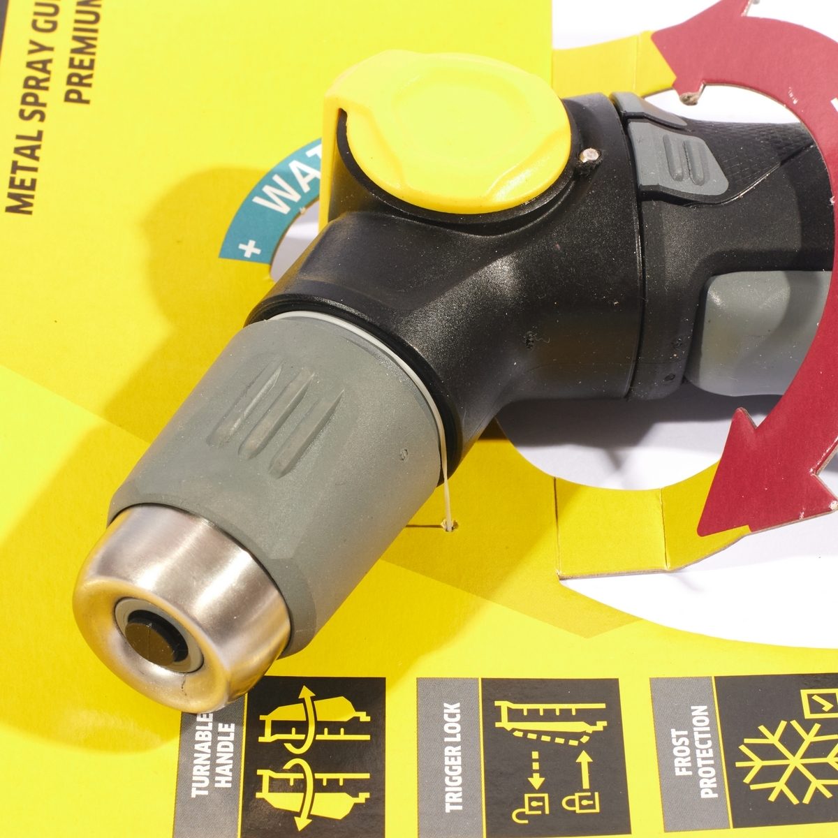 KARCHER ปืนฉีดน้ำ Metal Spray Gun Premium ข้อต่อวัสดุจากเหล็กอย่างดี หัวฉีดน้ำ 2 รูปแบบ หัวฉีดเส้นตรงและกรวย (คาร์เชอร์)