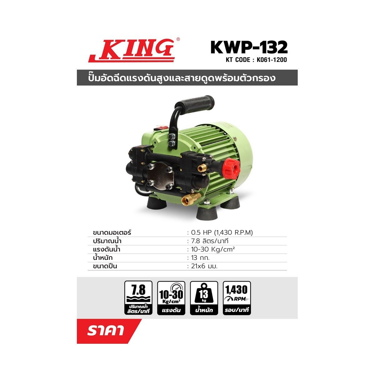 ปั๊มอัดฉีดแรงดันสูง KWP-132