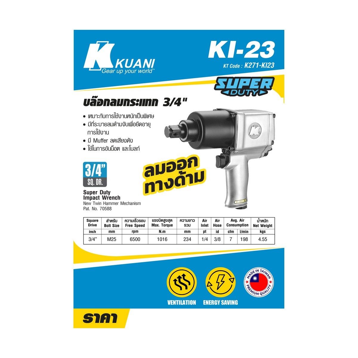 KI-23 บล๊อกลม 3/4" NEW TWIN HAMMER