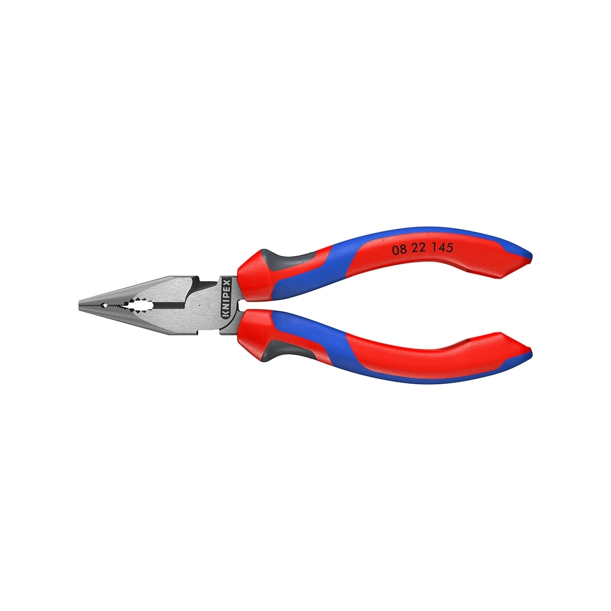 KNIPEX คีมรวมปากแหลม เคลือบดำ ด้ามพลาสติกหนา ขนาด 145 มม. รหัส 08 22 145 (คะนิเพค)