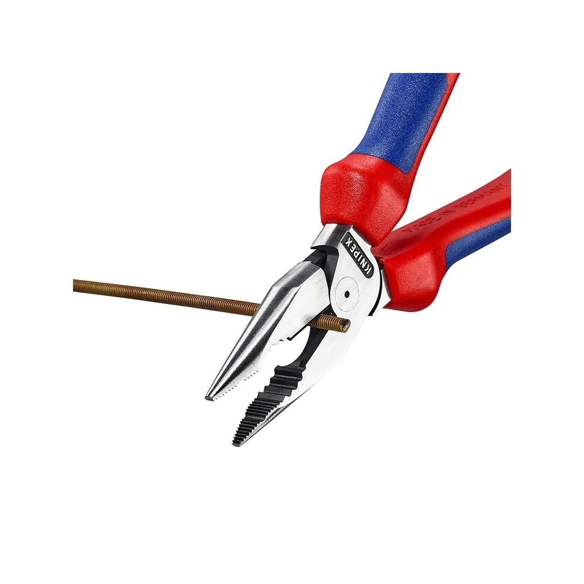 KNIPEX คีมรวมปากแหลม เคลือบดำ ด้ามพลาสติกหนา ขนาด 185 มม. รหัส 08 22 185 (คะนิเพค)