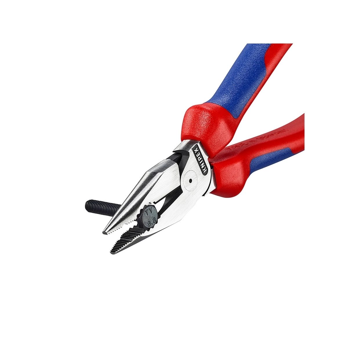 KNIPEX คีมรวมปากแหลม เคลือบดำ ด้ามพลาสติกหนา ขนาด 185 มม. รหัส 08 22 185 (คะนิเพค)