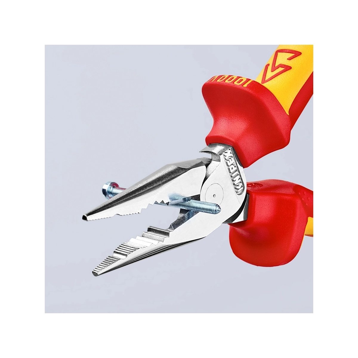 KNIPEX คีมรวมปากแหลม เคลือบโครม ด้ามVDE ขนาด 145 มม. รหัส 08 26 145 (คะนิเพค)