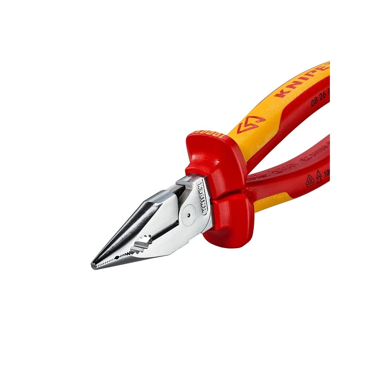 KNIPEX คีมรวมปากแหลม เคลือบโครม ด้ามVDE ขนาด 145 มม. รหัส 08 26 185 (คะนิเพค)