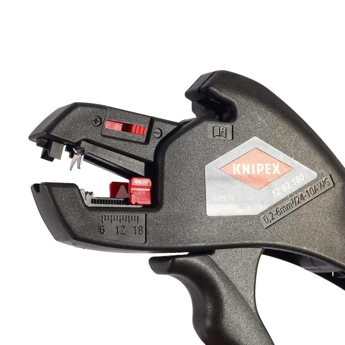 KNIPEX คีมปอกสายไฟแบบกลม อัตโนมัติ ขนาด 180 มม รหัส 12 62 180 (คะนิเพค)