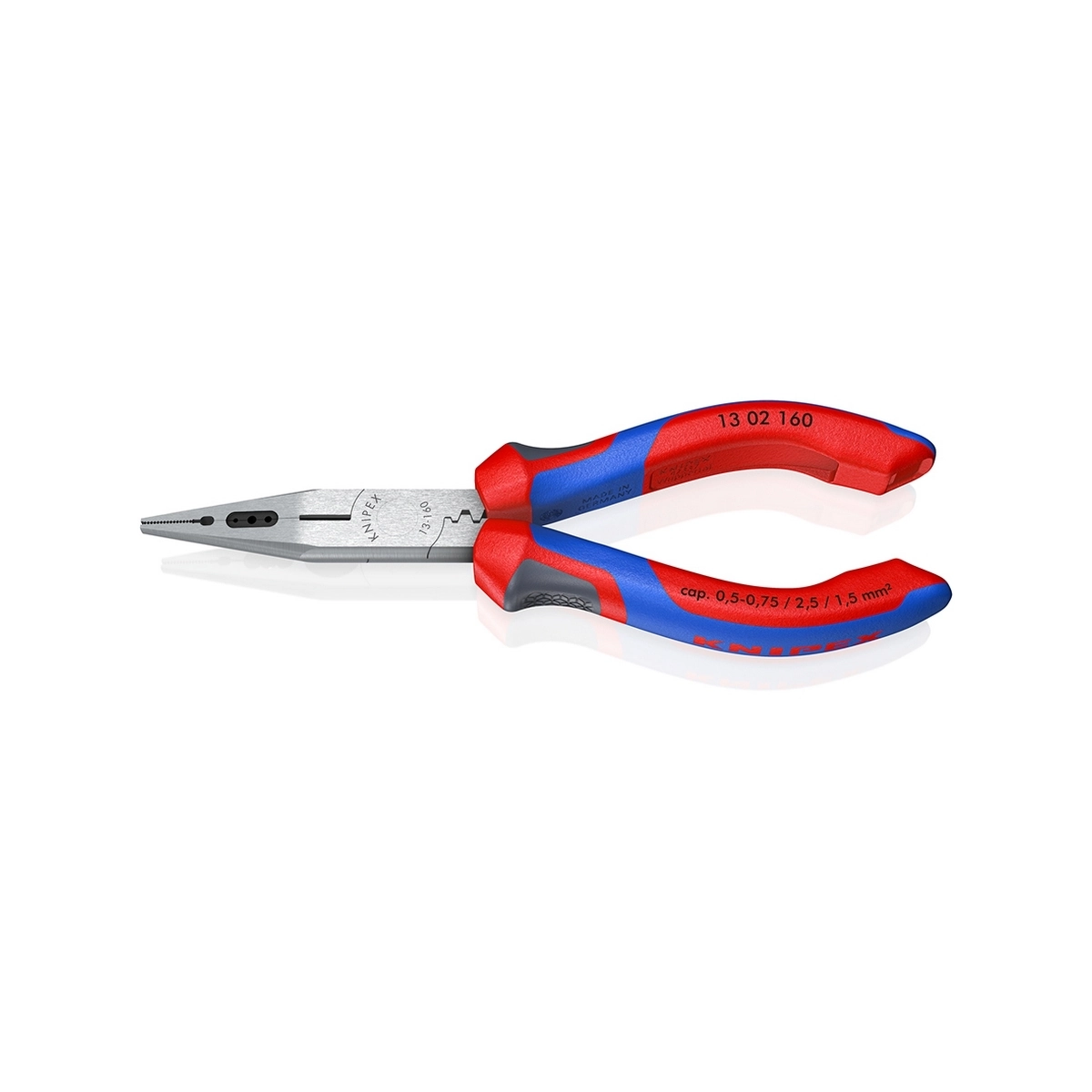 KNIPEX คีมปากแหลมช่างไฟฟ้าอเนกประสงค์ 160 มม รหัส 13 02 160 (คะนิเพค)