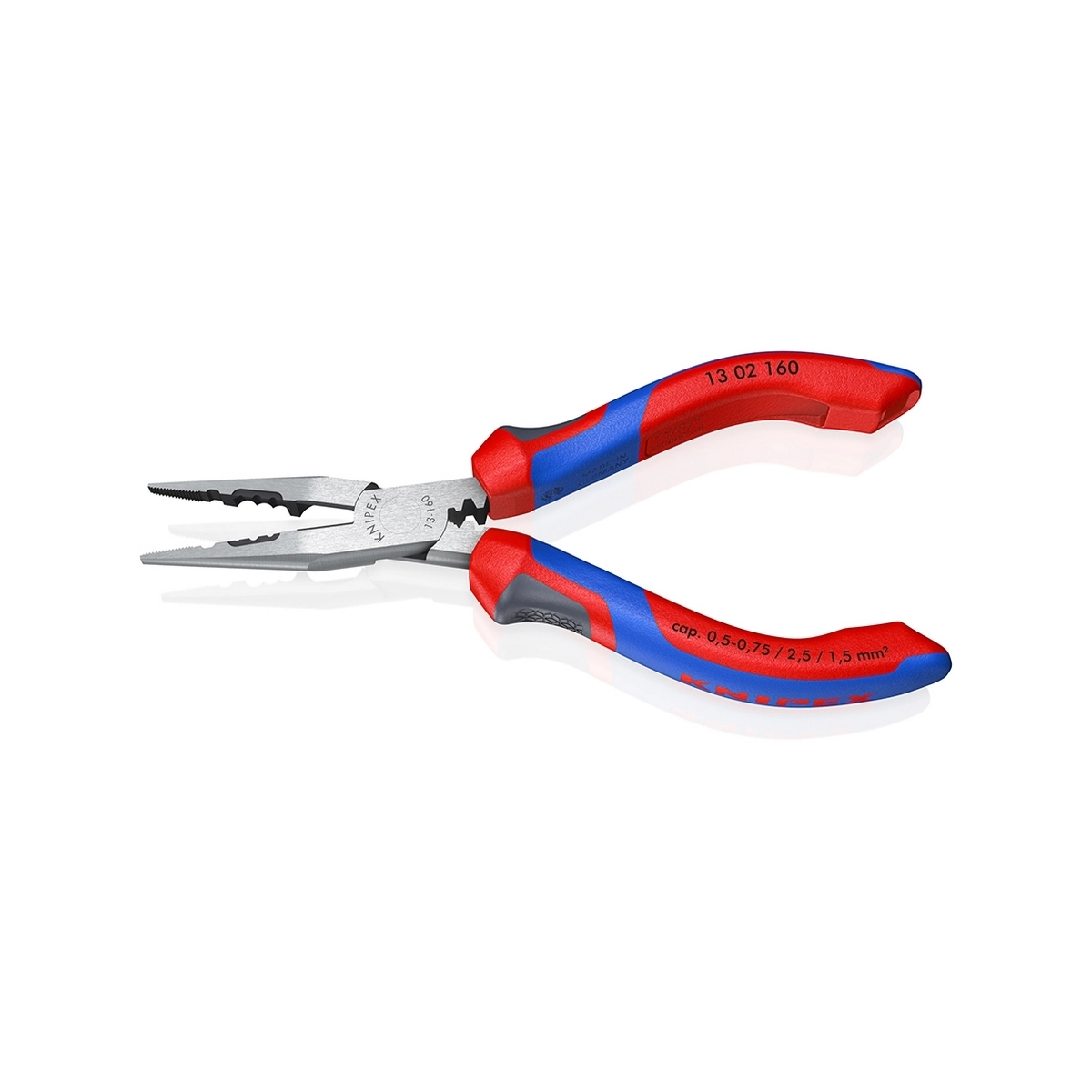 KNIPEX คีมปากแหลมช่างไฟฟ้าอเนกประสงค์ 160 มม รหัส 13 02 160 (คะนิเพค)
