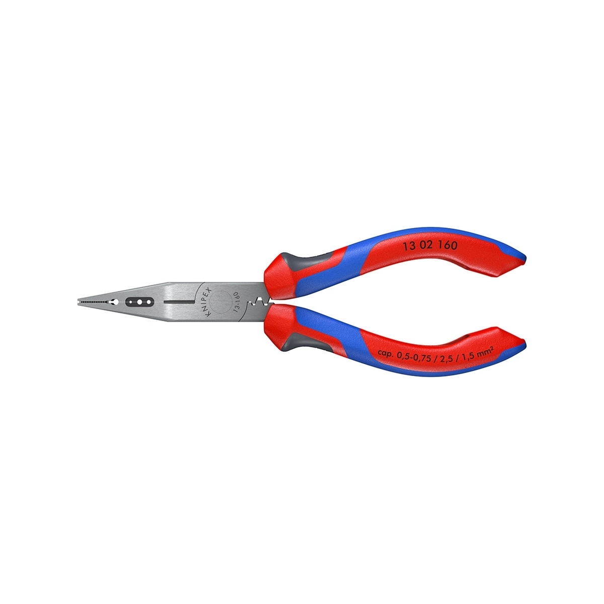 KNIPEX คีมปากแหลมช่างไฟฟ้าอเนกประสงค์ 160 มม รหัส 13 02 160 (คะนิเพค)