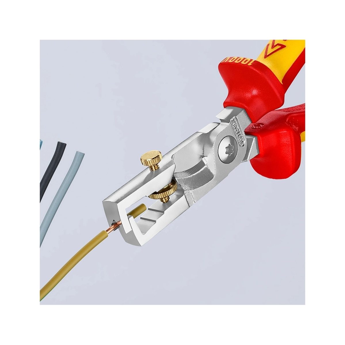 KNIPEX คีมปอก/ตัดสายไฟ รุ่น StriX ด้าม VDE รองรับสายขนาดสูงสุด Ø 15 มม. รหัสสินค้า 13 66 180 (คะนิเพค)