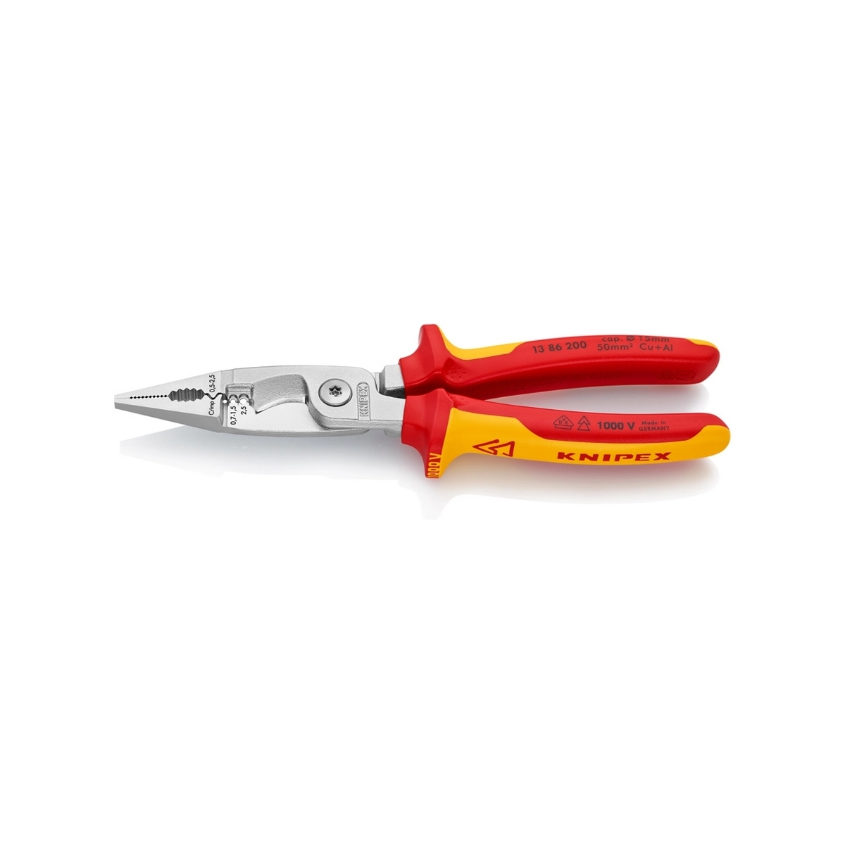 KNIPEX คีมปากรวมติดตั้งระบบไฟฟ้า(ไม่มีตัวล็อค) 200 มม รหัส 13 86 200 (คะนิเพค)