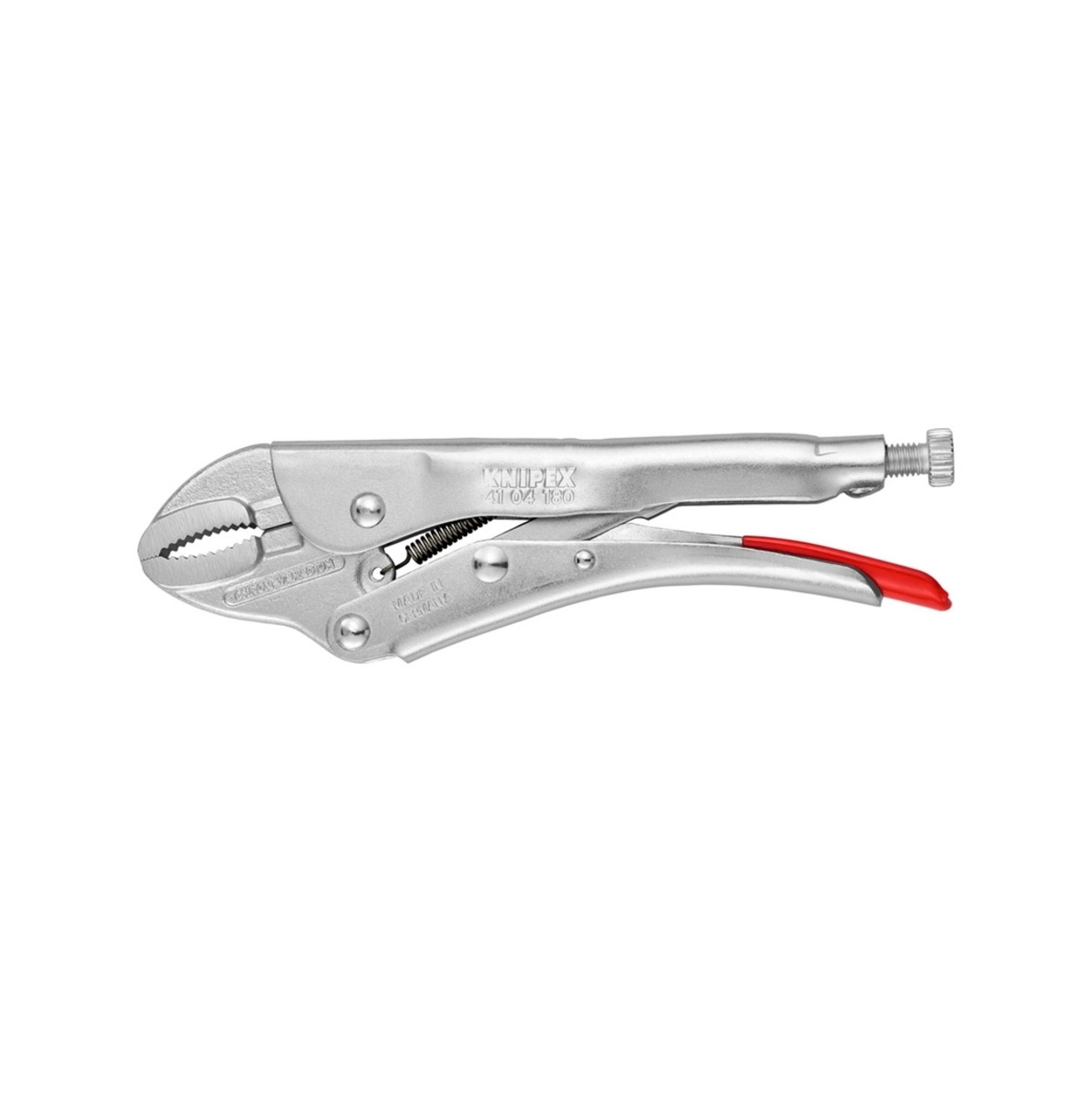 KNIPEX คีมล็อคปากโค้ง ขนาด 180 มม. สามารถตัดลวดแข็งปานกลางได้สูงสุด Ø 2.0 มม. รหัสสินค้า 41 04 180 (คะนิเพค)