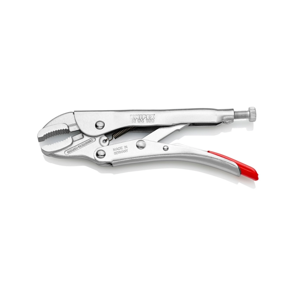 KNIPEX คีมล็อคปากโค้ง ขนาด 180 มม. สามารถตัดลวดแข็งปานกลางได้สูงสุด Ø 2.0 มม. รหัสสินค้า 41 04 180 (คะนิเพค)